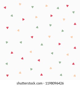 Cute minimal seamless geometric pattern with colorful little triangle shapes.