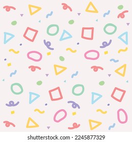 Cute minimal seamless pattern. Colorful abstract background and wallpaper. Hand drawn, doodle, scribble shape.