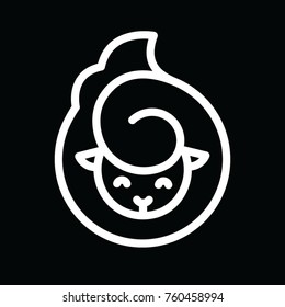 Cute Minimal Sheep Icon