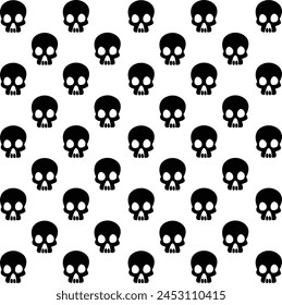 Cute minimal skull seamless pattern