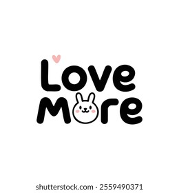 Cute and Minimal Typography Design with Bunny Illustration.