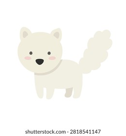 Cute Minimalist Arctic Fox Vector Illustration