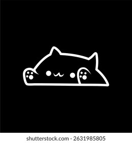 Icono minimalista lindo del gato con las patas
