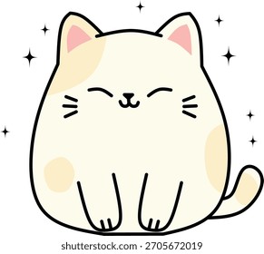A cute minimalist cat icon set featuring various playful and relaxing poses in soft pastel colors.