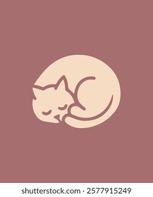 Cute Minimalist Cat Logo Design