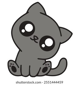 Vector minimalista lindo del gato - diseño simple y adorable