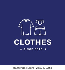 Cute minimalist clothing logo illustration. Monoline underwear icon design, suitable for corporate and web.