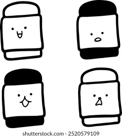 Cute Minimalist Eraser Illustration | Doodle Style Vector for Stationery and School Designs