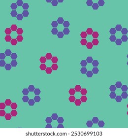 Cute minimalist floral honeycomb motif pattern