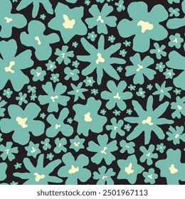 Cute minimalist floral seamless pattern