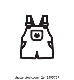 Um gráfico bonito e minimalista de macacão de bebê perfeito para vários projetos de design e mostrando vestuário infantil e é em um estilo vetorial.