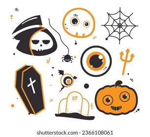 cute minimalist halloween character illustration