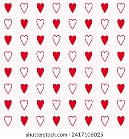 Cute Minimalist Heart Vector Seamless Pattern