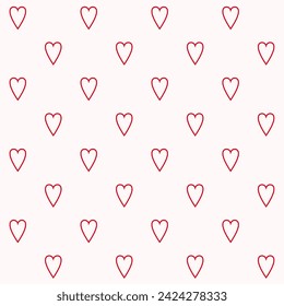 Cute Minimalist Heart Vector Seamless Pattern	