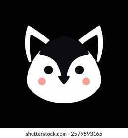 Cute Minimalist Husky Face Vector Design