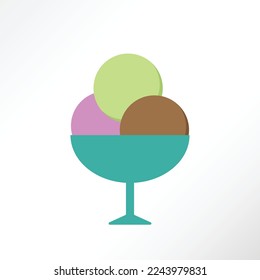 Cute minimalist ice cream vector.
