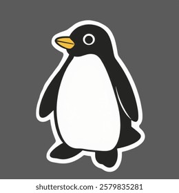 A cute, minimalist penguin, symbolizing adaptability and social bonds.