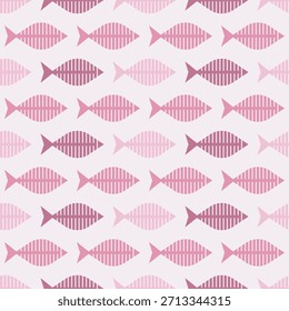 Cute Minimalist Pink Fish Bone Seamless Pattern Surface Design