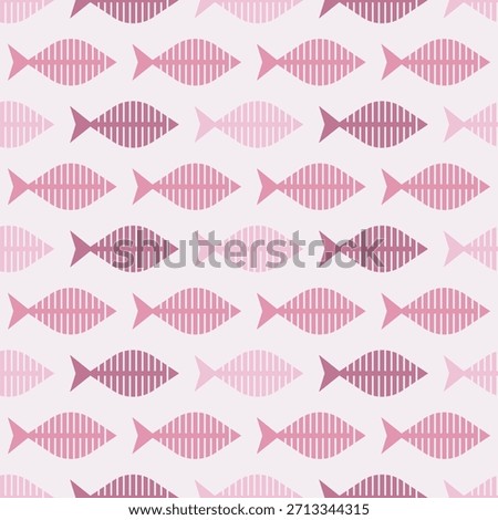 Cute Minimalist Pink Fish Bone Seamless Pattern Surface Design