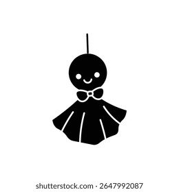 Teru Teru Bozu japonês pendurado ícone da boneca de chuva