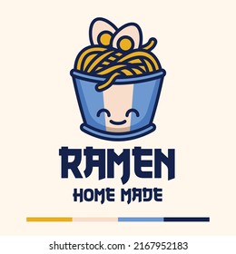 cute minimalist ramen noodle logo concept