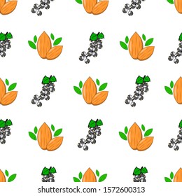 cute and minimalist two object almond and blackcurrant background pattern