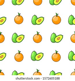 cute and minimalist two object avocado and orange background pattern