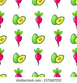cute and minimalist two object avocado and bit background pattern

