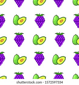 cute and minimalist two object blackberry and avocado background pattern