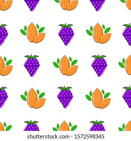 cute and minimalist two object blackberry and almond background pattern
