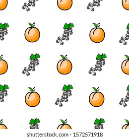 cute and minimalist two object blackcurrant and apricot background pattern