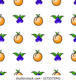 cute and minimalist two object blueberry and apricot background pattern
