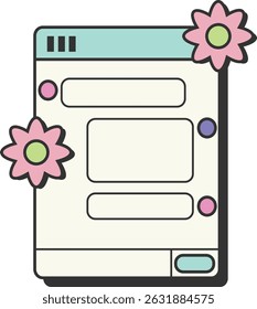 Cute Minimalist UI Computer Frames and Icons