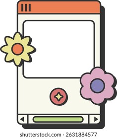 Cute Minimalist UI Computer Frames and Icons