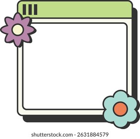 Cute Minimalist UI Computer Frames and Icons