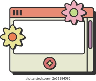 Cute Minimalist UI Computer Frames and Icons