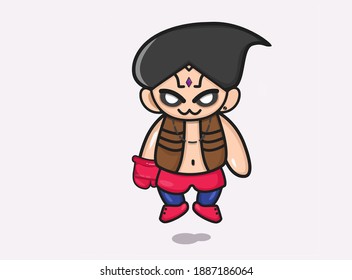 Cute minimalistic animated characters on a white background