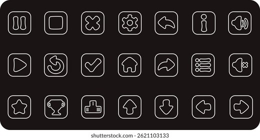 Cute minimalistic buttons for games