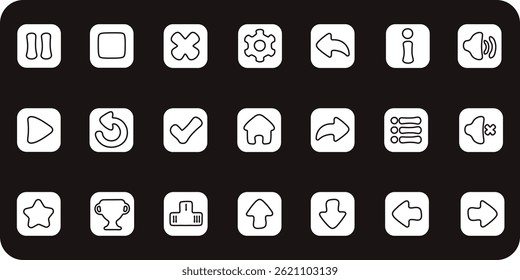 Cute minimalistic buttons for games
