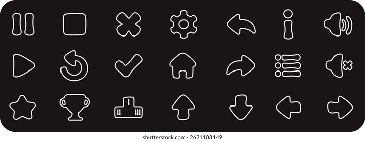 Cute minimalistic buttons for games