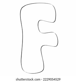 Cute minimalistic F lineart font alphabet 