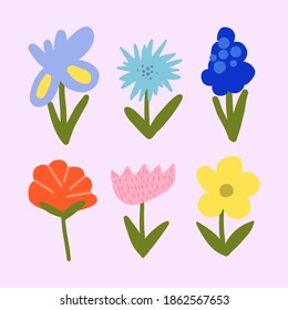 Flores minimalistas simples dibujadas a mano