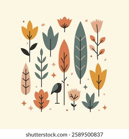 cute and minimalistic illustration in a retro Scandinavian style