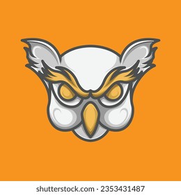 cute minimalistic owl head icon logo mascot design