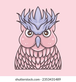 cute minimalistic owl head icon logo mascot design