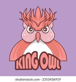 cute minimalistic owl head icon logo mascot design