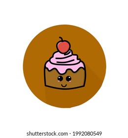 Cute, minimalistic, simple, cute dessert bread vector graphic illustration great for food icons or logos.