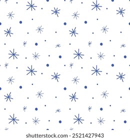 Niedliches minimalistisches Vektormuster mit Schneeflocken