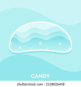 Cute mint colour candy, Vector, Illustration.