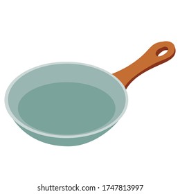 cute mint pan, isolated object on a white background, flat, vector illustration,